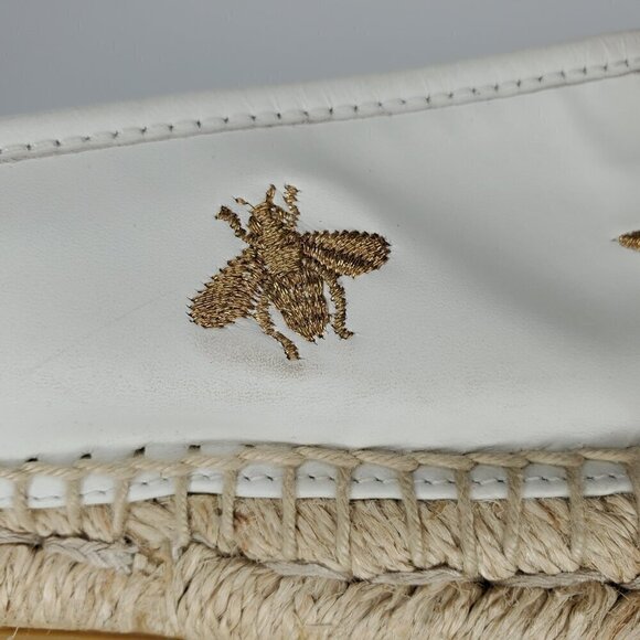 Gucci Bee & Star Embroidered Leather Espadrille Flats - Picture 5 of 8